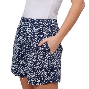 Women's Summer Casual Breathable Button Lace Sports Shorts High <b>Waist</b> Quick Dry Colored Wash Straight Loose Fit - Product Image 1