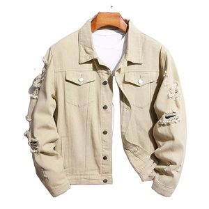 Veste en jean ample pour homme en gros, manches longues, bouton unique, veste en jean de cow-boy simple pour homme - Product Image 4