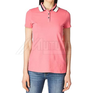 Estilo corto informal de mujer más vendido para camisetas Polo Top de tela de punto transpirable con patrón sólido Precio de fábrica - Product Image 2