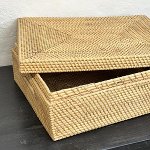 Boîte de rangement rectangulaire en rotin avec couvercle, boîte de rangement artisanale, écologique, naturelle, décoration intérieure et extérieure, vente en gros du Vietnam - Product Image 4
