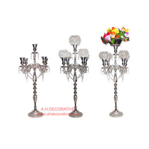 Candelabros de aluminio de diseño en relieve hechos a mano con cuenco de flores votivas de cristal para bodas decoraciones navideñas centro de mesa - Product Image 2