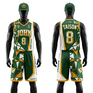 ชุดบาสเก็ตบอลผู้ชายผ้าโพลีเอสเตอร์ตาข่ายระบายอากาศ พรีเมียม 160 GSM สีแดง ขาว น้ำเงิน แถบข้างสีน้ำเงิน พร้อมโลโก้แบบซับลิเมชั่นตามสั่ง - Product Image 5