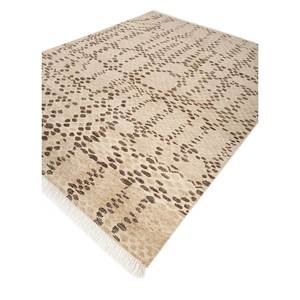 พรมขนสัตว์ถักมือขนาดใหญ่ AKWL-1477 สีเทียมเบจและสีน้ำตาล ลายเรขาคณิต สำหรับตกแต่งห้องนั่งเล่นวัยรุ่น - Product Image 2