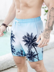 Pantalones cortos de playa sexis para hombre, traje de baño de verano, 100% de algodón bañadores, patrón sólido, ropa de tabla de Surf, Pantalones - Product Image 2