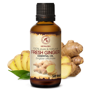 Aromatika Aceite Esencial de Jengibre 100% Puro 50ml, Aceite de Raíz de Jengibre Destilado al Vapor para Aromaterapia, Masajes, Cuidado de la Piel, Iluminación - Product Image 1
