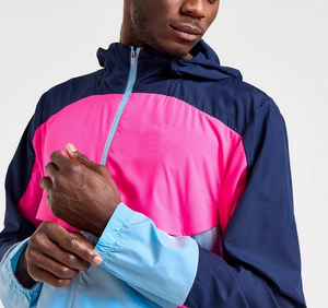 Men's Lightweight Windproof Canvas Hooded Windbreaker <b>Jacket</b> Breathable Autumn Fashion with Stand Collar and Zipper Closure - Product Image 2