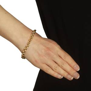 Chaîne Rolo en or véritable martelé solide plaqué or jaune 18 carats Bijoux de mode classiques pour femmes - Product Image 3