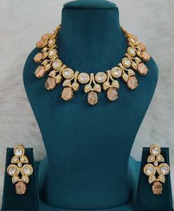 ชุดสร้อยคอโมอิสซาไนต์คุณภาพพรีเมียม แบบโพลกี้และดับเบิ้ลเล็ต ดีไซน์สวยงามทันสมัย เหมาะสำหรับงานแต่งงานและงานเลี้ยง - Product Image 6