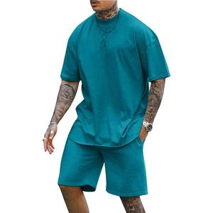 Ensemble décontracté d'été 2 pièces pour homme : short et t-shirt à manches courtes en coton respirant de haute qualité 2026 - Product Image 1