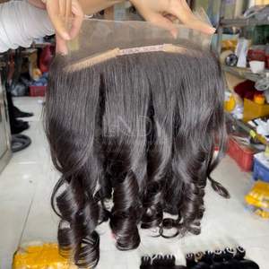 ผมต่อจากผมมนุษย์ผมมนุษย์สีธรรมชาติฟูล360เอชดีลูกไม้เด้งด้านหน้า - Product Image 1