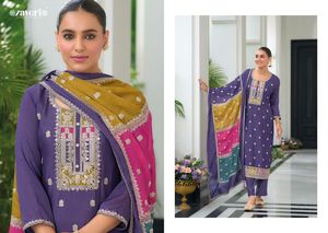 Diseñador fiesta y boda pesado puro Chinon seda secuencia bordado y codificación trabajo superior e inferior con bordado Dupatta - Product Image 4