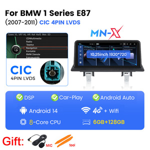Écran intelligent pour voiture Navifly EU STOCK MN-<span class=keywords><strong>X</strong></span> pour <span class=keywords><strong>BMW</strong></span> Série 1 E81 E82 E87 CCC CIC, autoradio, caméra 360°, Android, DSP, CarPlay sans fil - Product Image 5