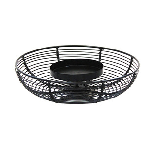Candelero para ocasión de cumpleaños de 4 secciones, Sección de luz Multi-T, candelabro de alambre de Metal de hierro negro PC con cesta - Product Image 3