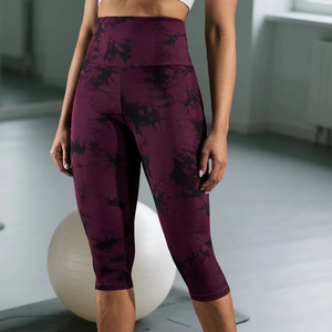 Pantalones Capri de cintura alta supersuaves para mujer, transpirables, de longitud media, para entrenamiento, Yoga, correr, atléticos, Push, mallas de gimnasio, Control de barriga - Product Image 5