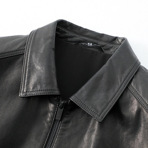 <b>Men's</b> Genuine Leather <b>Jacket</b> Waxed <b>Sheepskin</b> Mid-Length Lapel AutumnWinter New Style Business Casual with Stylish <b>jacket</b> for <b>men</b> - Product Image 5