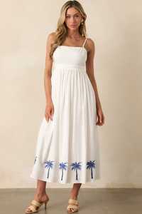 Vestidos Largos Casuales de Alta Calidad, 100% Algodón, Tejido, Bordado a Máquina, con Lentejuelas, Manga Corta, Cintura Natural, para Mujer - Product Image 2