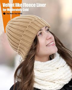 Gorro de Punto con Forro Polar, de Spandex/Poliéster, para Hombre y Mujer, Gorro de Invierno Suave, Grueso, Cálido, Transpirable e Impermeable para Nieve y Esquí - Product Image 5