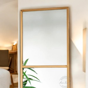 Miroir mural allongé unique avec cadre décoratif Accent moderne pour chambre salon entrée ou décor de vanité - Product Image 3
