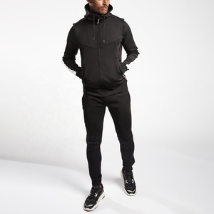 Conjunto de 2 piezas con logotipo personalizado, chándales de gimnasio ajustados a medida de último diseño para hombre, chándal de Otoño de talla grande transpirable al por mayor - Product Image 1
