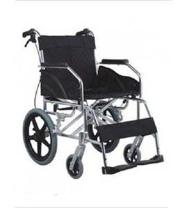 รถเข็นคนพิการแบบใช้มือ น้ำหนักเบา โครงเหล็กพับได้ เบาะนั่งสบาย ที่พักเท้าปรับได้ สำหรับใช้ภายในและภายนอกอาคาร - Product Image 3