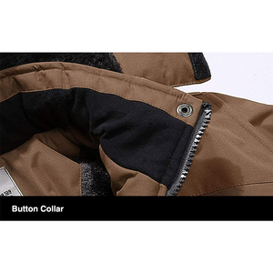 Veste coupe-vent d'hiver imperméable à coquille souple pour hommes avec col montant - Product Image 3