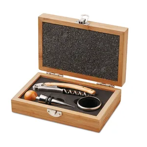 Ensemble de vin en bambou personnalisé Sonoma pour la merchandising, ensembles de bar élégants - Product Image 1