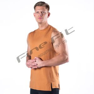Camisetas sin mangas de algodón tejido personalizadas para hombre, transpirables, para gimnasio, entrenamiento, fitness, culturismo, con aberturas en los brazos, estilo casual. - Product Image 2