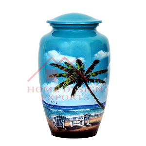 2025 tarro de urnas de metal hecho a mano con acabado blanco para adultos - Product Image 2