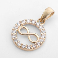 Cercle avec chaîne en diamant Infinity Collier pendentif solitaire avec cadeau d'anniversaire en or jaune 14 carats 18 carats cultivé en laboratoire pour elle-DS0537