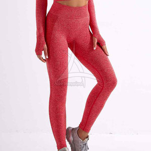 High Quality <b>Women</b> Yoga <b>Legging</b> Solid <b>Pattern</b> Breathable Lightweight Spandex/Polyester High Waist Made in Pakistan Wholesale - Product Image 5