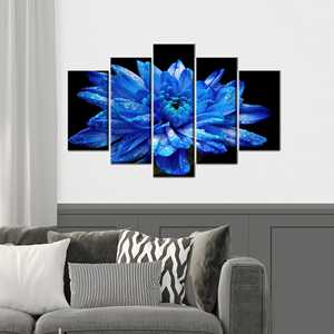Impresión en lienzo de elegante flor azul: arte botánico personalizado para pared, mezcla de 5 piezas: lienzo enrollado para galería - Product Image 1