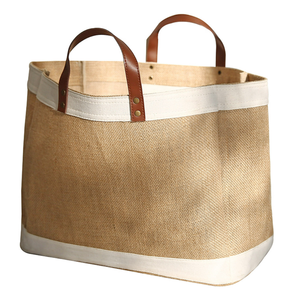 Nouveau Grand Sac Fourre-tout Imperméable 2026 en Jute et Chanvre Bio Recyclé avec Poignées en Cuir pour Vin, Plage et Shopping – Vente en Gros - Product Image 1