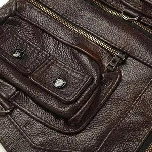 Chaleco de Cuero para Hombre, Transpirable, Servicio OEM, Estilo Vaquero Occidental, Chaqueta sin Mangas, Estilo Retro Moderno, Corte Ajustado Informal - Product Image 4