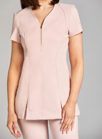 Nouvelles Tunique Médicale et de Coiffure pour Femmes avec Fermeture Éclair Frontale – Uniforme de Salon de Beauté et Spa pour Massothérapeutes et Médecins Dentistes