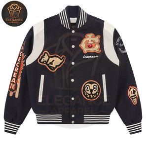 Chaquetas universitarias de béisbol con logotipo personalizado OEM, el mejor proveedor, diseño único, ropa para adultos, superventas, soporte frontal de otoño - Product Image 1