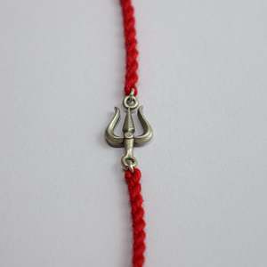 Swadeshi Pitara 925 Sterling Silver Rakhi Mahadev Trishul <b>Charm</b> Bracelet 9 Inches 5 Grams Elegant Fine Jewelry for Sister's Day - Product Image 2