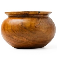 Vase à fleurs en bois de manguier artisanal pour la décoration de table à la maison