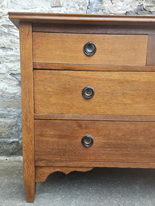 Table de chevet moderne en teck Mozeare avec 3 tiroirs pour chambre à coucher, salon et appartement - Product Image 3