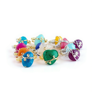 Anillos de Moda con Acentos de Piedras de Colores, Chapados en Oro y Plata, para Reventa en Boutiques - Product Image 3