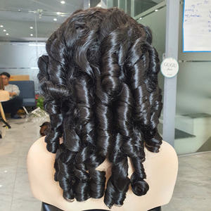 Venta caliente SDD 5x5 pelucas delanteras de encaje 12A cutícula cruda alineada vendedores de cabello vietnamita huevo rizado pelucas de cabello humano hinchables - Product Image 4