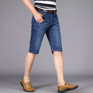 Vente en gros Short en denim uni personnalisé à la mode 100% coton coupe ample imperméable écologique décontracté pour hommes - Product Image 4