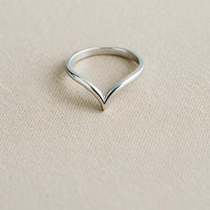 Hot Sale Minimalist Sterling Silver Chevron <b>Ring</b> Modern Jewellery Gift for Birthday or Anniversary Use Available for Sale - Product Image 5