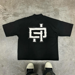 Camisetas bordadas de gran tamaño hechas a medida para hombres, camisetas impresas personalizadas de calidad premium para hombres - Product Image 2