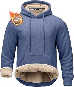 Hombres Invierno Casual Lavado ácido Sudaderas con capucha Color sólido 100% Algodón Fleece Regular Fit Moda Wear - Product Image 3