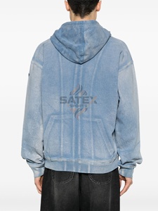 Sweat à capuche en molleton d'hiver surdimensionné de haute qualité unisexe, délavé à l'acide, 100% coton, uni, teint, brodé, impression directe sur écran - Product Image 4