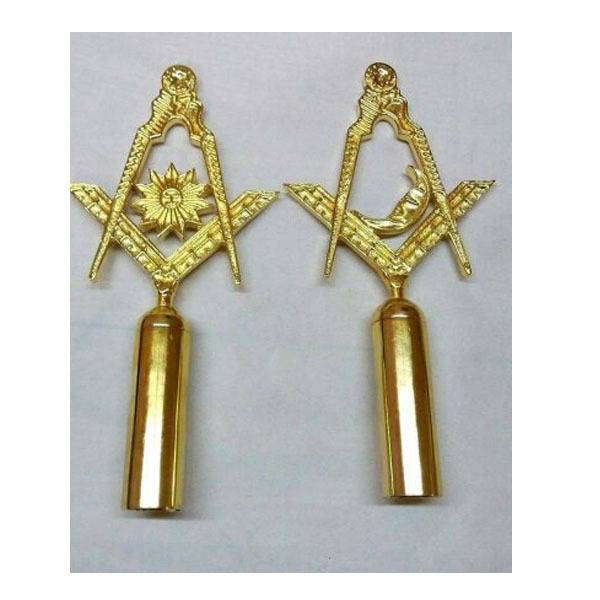 Freemason Masonic Senior Deacon Pole Topper in Silver Tone