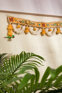 Ornement suspendu décoratif pour entrée de maison, motif abstrait, style indien traditionnel Bandarwal Flower Toran, pour mariages et festivals - Product Image 4