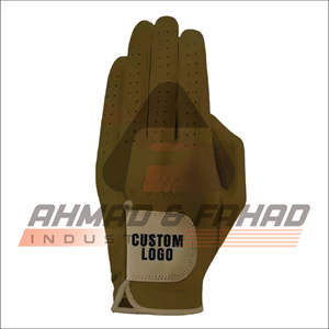 Gants de golf en cuir synthétique jaune tout temps - Product Image 3