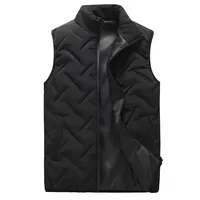 Gilet de travail d'hiver à col mandarin, veste matelassée rembourrée en sherpa, coupe-vent en polyester, veste 3D