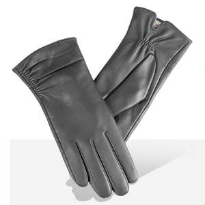 Guantes de Cuero Negros Casuales Unisex con Diseño Térmico, Servicio OEM Personalizado para Conducir y Viajar - Product Image 3